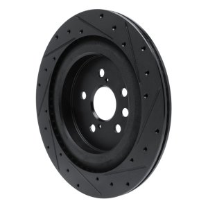 Lexus RX350 Brake Rotor (1) - Rear Left - R1 Concepts - Drilled & Slotted - Black - `20-`25